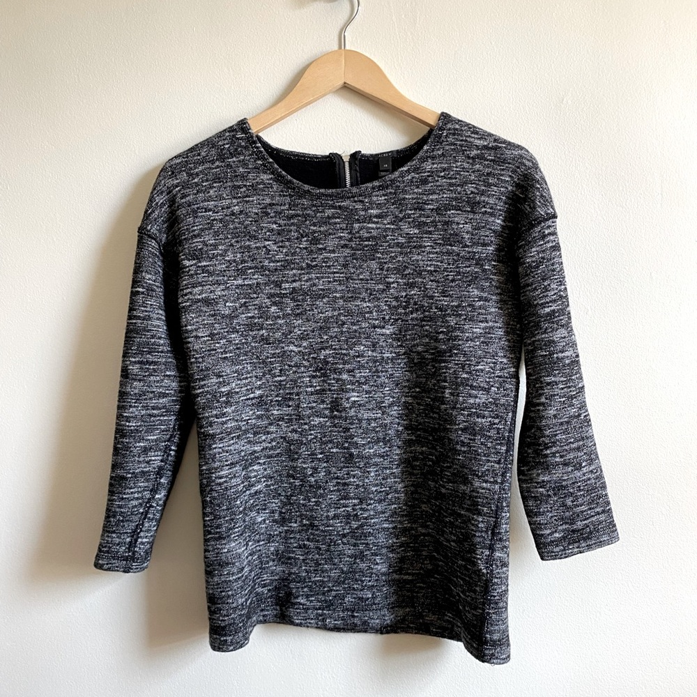 JCrew Heather Grey Knit Zipper Sweater XS